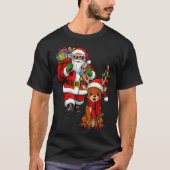 Santa Claus With Reindeer And Cool Christmas  T-shirt (Voorkant)