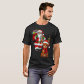 Santa Claus With Reindeer And Cool Christmas  T-shirt (Voorkant volledig)