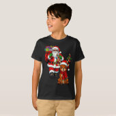 Santa Claus With Reindeer And Cool Christmas  T-shirt (Voorkant volledig)