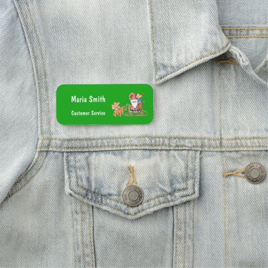 Santa Claus with Sleigh and Reindeer Personalized Naamplaatje (In situ)