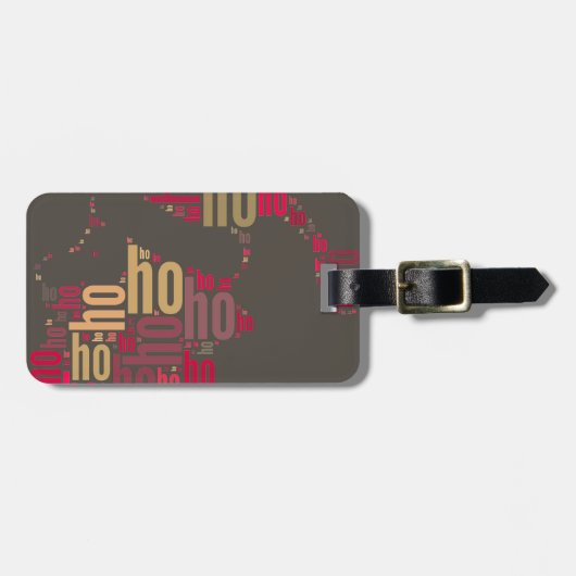 Santa Claus woordcloud Ho Ho Ho Bagagelabel (Voorkant horizontaal)