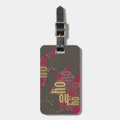 Santa Claus woordcloud Ho Ho Ho Bagagelabel (Voorkant verticaal)