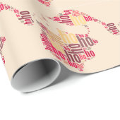 Santa Claus woordcloud Ho Ho Ho Cadeaupapier (Rol Hoek)