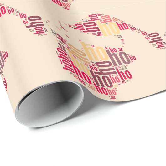 Santa Claus woordcloud Ho Ho Ho Cadeaupapier (Rol Hoek)