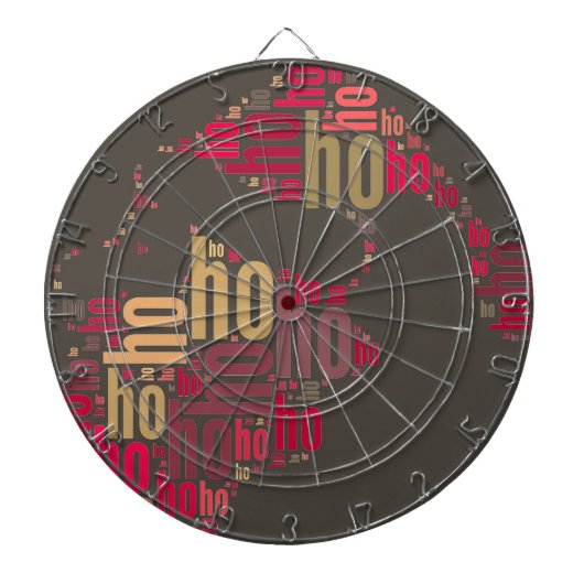 Santa Claus woordcloud Ho Ho Ho Dartbord (Voorkant)