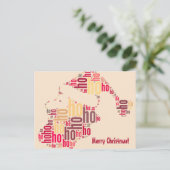 Santa Claus woordcloud Ho Ho Ho Feestdagenkaart (Staand voorkant)