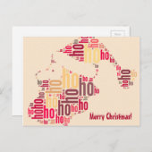 Santa Claus woordcloud Ho Ho Ho Feestdagenkaart (Voorkant / Achterkant)