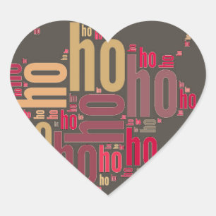 Santa Claus woordcloud Ho Ho Ho Hart Sticker