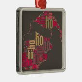 Santa Claus woordcloud Ho Ho Ho Metalen Ornament (Rechts)