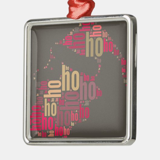 Santa Claus woordcloud Ho Ho Ho Metalen Ornament (Links)