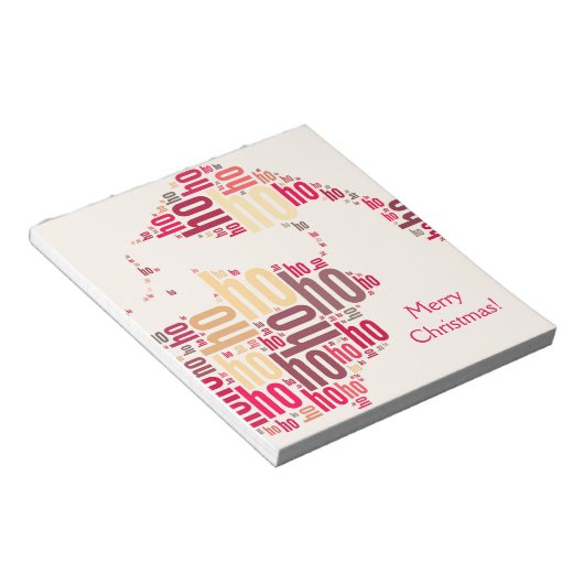 Santa Claus woordcloud Ho Ho Ho Notitieblok (Schuin)