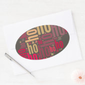 Santa Claus woordcloud Ho Ho Ho Ovale Sticker (Envelop)