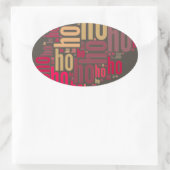 Santa Claus woordcloud Ho Ho Ho Ovale Sticker (Tas)
