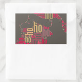 Santa Claus woordcloud Ho Ho Ho Rechthoekige Sticker (Tas)