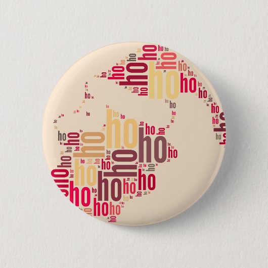 Santa Claus woordcloud Ho Ho Ho Ronde Button 5,7 Cm (Voorkant)