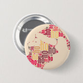 Santa Claus woordcloud Ho Ho Ho Ronde Button 5,7 Cm (Voorkant /achterkant)
