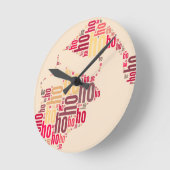 Santa Claus woordcloud Ho Ho Ho Ronde Klok (Hoek)