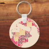 Santa Claus woordcloud Ho Ho Ho Sleutelhanger (Voorkant)