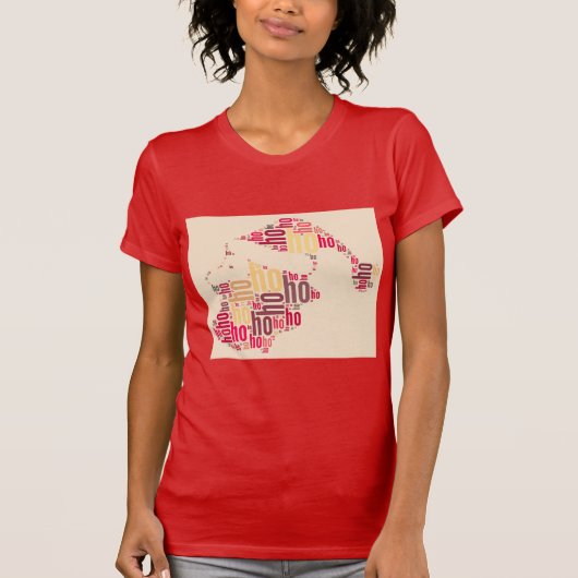 Santa Claus woordcloud Ho Ho Ho T-shirt (Voorkant)