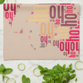 Santa Claus woordcloud Ho Ho Ho Theedoek (Gevouwen)