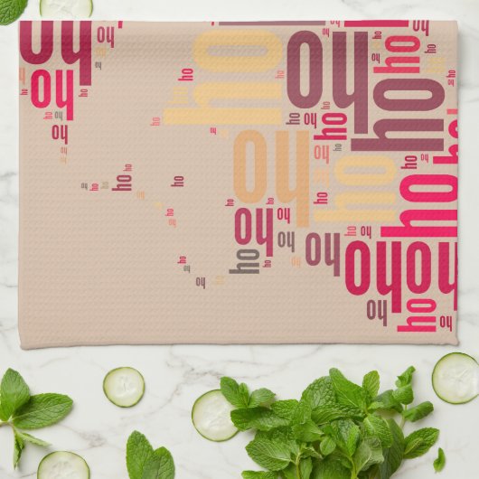 Santa Claus woordcloud Ho Ho Ho Theedoek (Gevouwen)