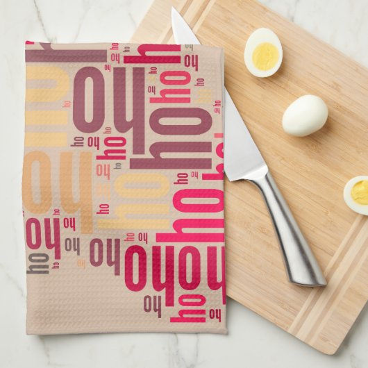 Santa Claus woordcloud Ho Ho Ho Theedoek (Quarter Fold)