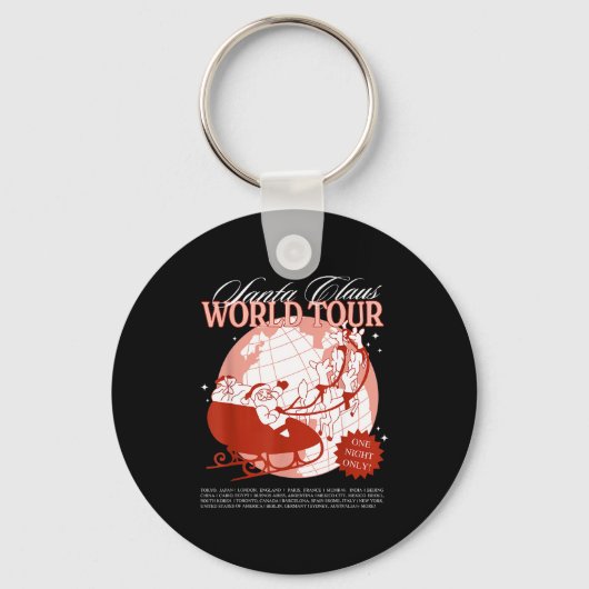 Santa Claus World Tour Christmas Xmas Holiday Paja Sleutelhanger (Voorkant)