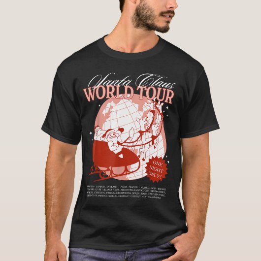 Santa Claus World Tour Christmas Xmas Holiday Paja T-shirt (Voorkant)