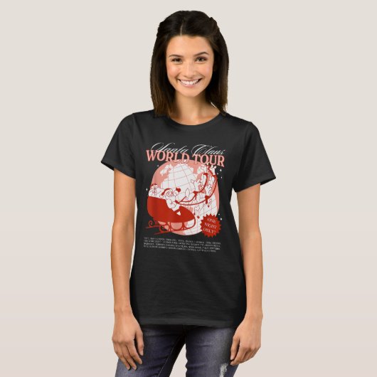 Santa Claus World Tour Christmas Xmas Holiday Paja T-shirt (Voorkant volledig)