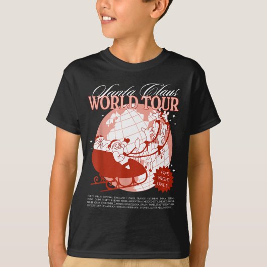 Santa Claus World Tour Christmas Xmas Holiday Paja T-shirt (Voorkant)