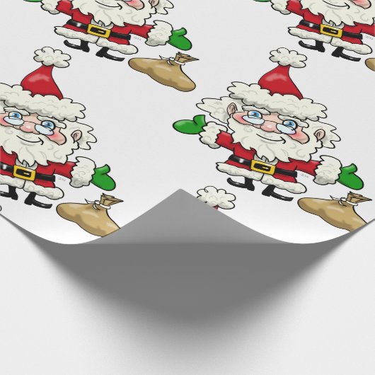 Santa Claus Wrapping Paper Cadeaupapier (Hoek)