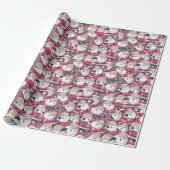Santa Claus Wrapping Paper Cadeaupapier (Uitgerold)