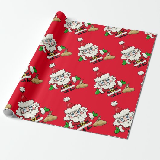 Santa Claus Wrapping Paper Cadeaupapier (Uitgerold)