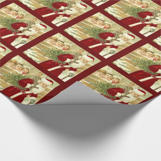Santa Claus Wrapping Paper Cadeaupapier (Hoek)