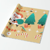 Santa Claus Wrapping Paper Cadeaupapier (Uitgerold)