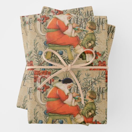 SANTA CLAUS WRAPPING PAPIER INPAKPAPIER VEL (In situ)
