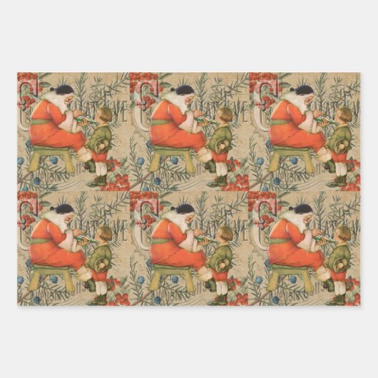 SANTA CLAUS WRAPPING PAPIER INPAKPAPIER VEL (Voorkant)