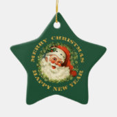 Santa Claus Wreath Keramisch Ornament (Voorkant)