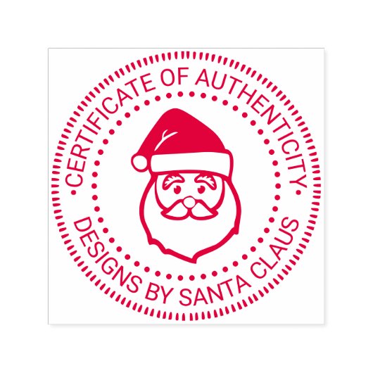 Santa Claus Xmas “Certificate of Authenticity” #3 Zelfinktende Stempel (Design)