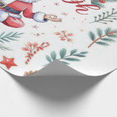 Santa Claus Yoga met Kerstthema Cadeaupapier (Hoek)