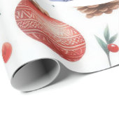 Santa Claus Yoga met Kerstthema Cadeaupapier (Rol Hoek)