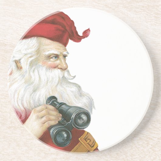 Santa Claus Zandsteen Onderzetter (Voorkant)