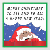 Santa Claus zegt dat Windows Cling Raamsticker (Vel)