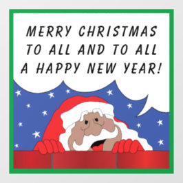 Santa Claus zegt dat Windows Cling Raamsticker