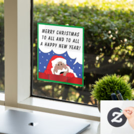 Santa Claus zegt dat Windows Cling Raamsticker