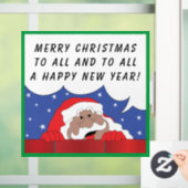 Santa Claus zegt dat Windows Cling Raamsticker (Huis)