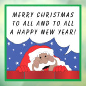 Santa Claus zegt dat Windows Cling Raamsticker (Vel 3)