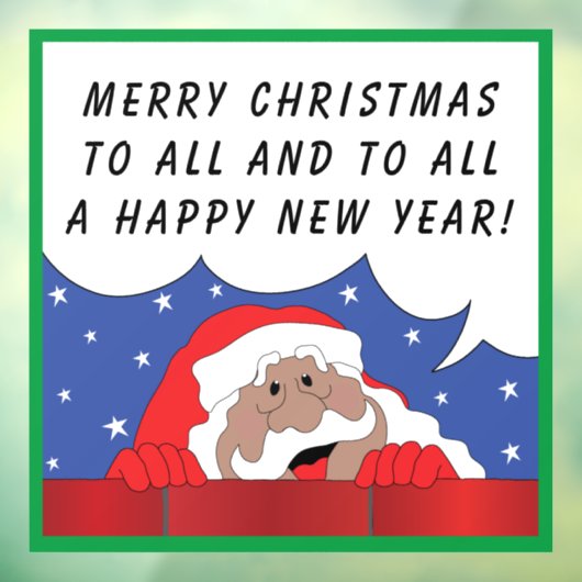 Santa Claus zegt dat Windows Cling Raamsticker (Vel 3)