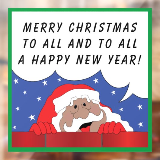 Santa Claus zegt dat Windows Cling Raamsticker (Vel 2)