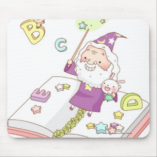 Santa Claus zit op het boek Muismat
